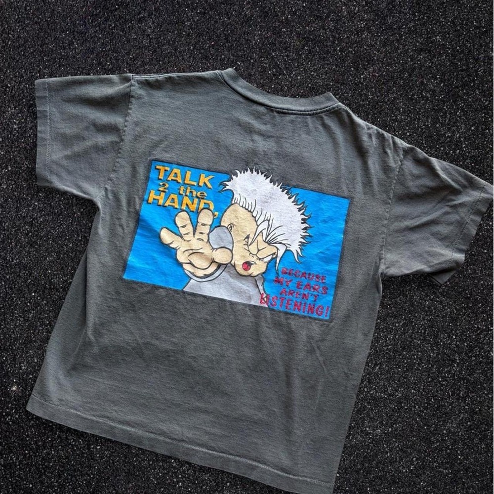 Vintage No Rules T Shirt Small Green Single Stitch Talk 2 The Hand 90s Skate Tee
